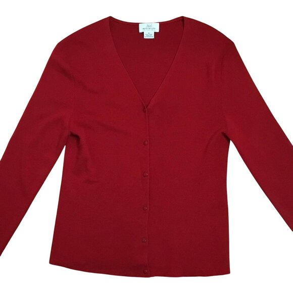 BROOKS BROTHERS 346 Fine Italian Merino Wool Cardigan M Red UK Made Classic - Picture 3 of 7